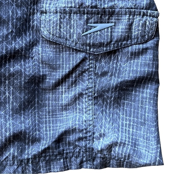 Mens Speedo Swim Trunks Size Large Black and Gray - Picture 4 of 9